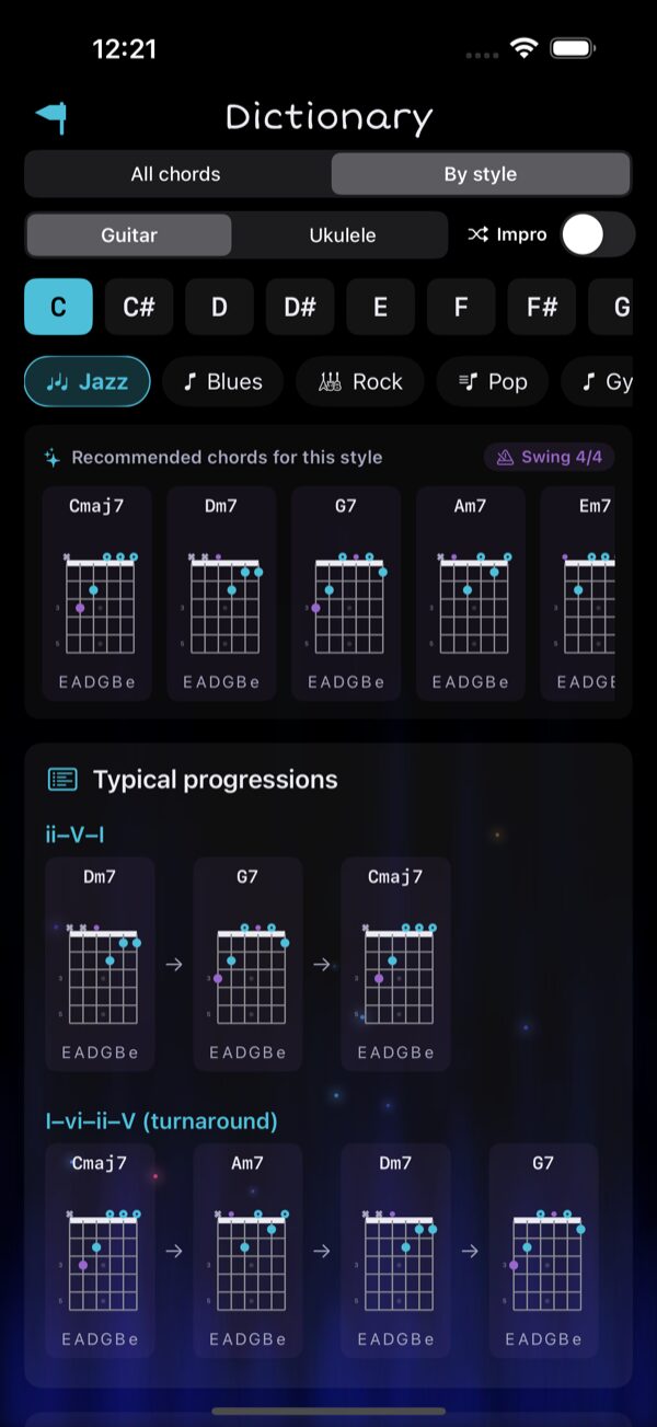 Chord Dictionary By style